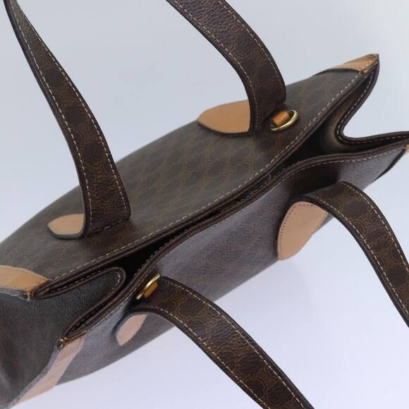 CELINE Macadam Canvas Hand Bag Pvc Leather Brown - Picture 6 of 12